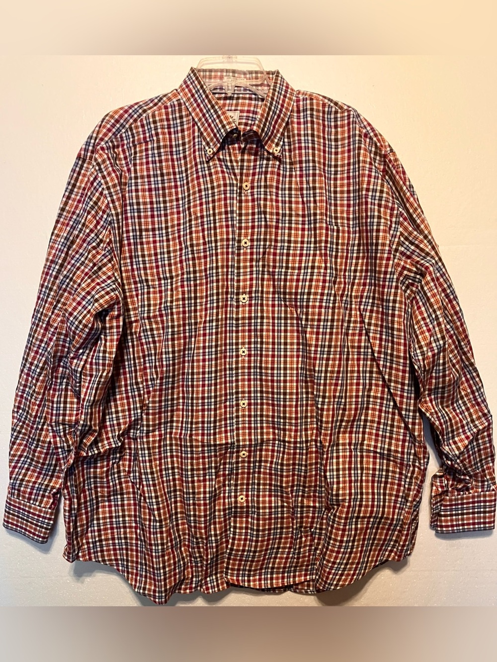 Peter Millar XXL Red Plaid Lightweight Shirt